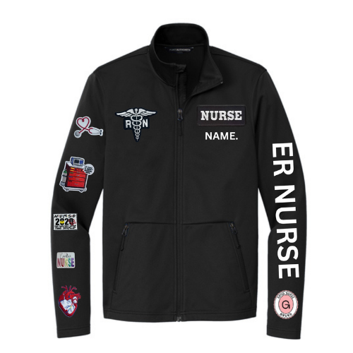 ER NURSE CUSTOM JACKET WITH PATCHERS AND NAME